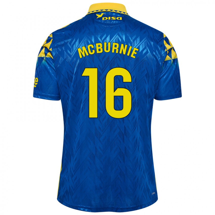 Niño Camiseta Oli Mcburnie #16 Azul Amarillo 2ª Equipación 2024/25 La Camisa Argentina