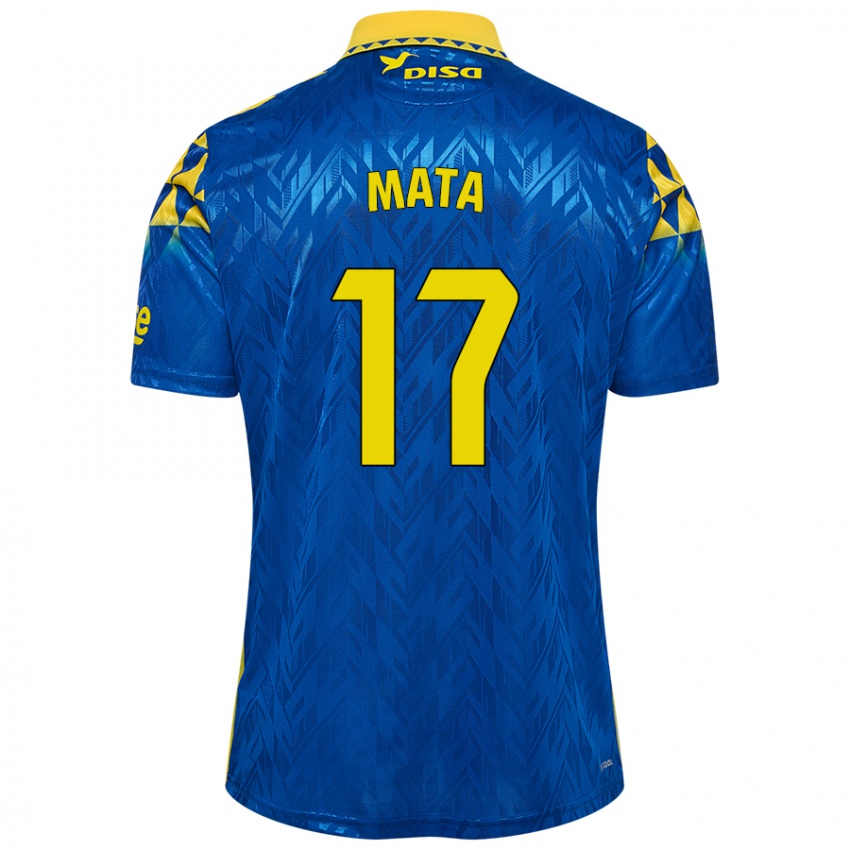 Niño Camiseta Jaime Mata #17 Azul Amarillo 2ª Equipación 2024/25 La Camisa Argentina