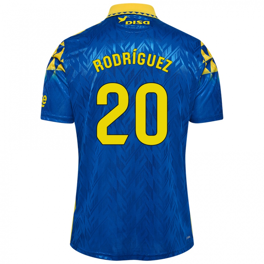 Niño Camiseta Kirian Rodríguez #20 Azul Amarillo 2ª Equipación 2024/25 La Camisa Argentina