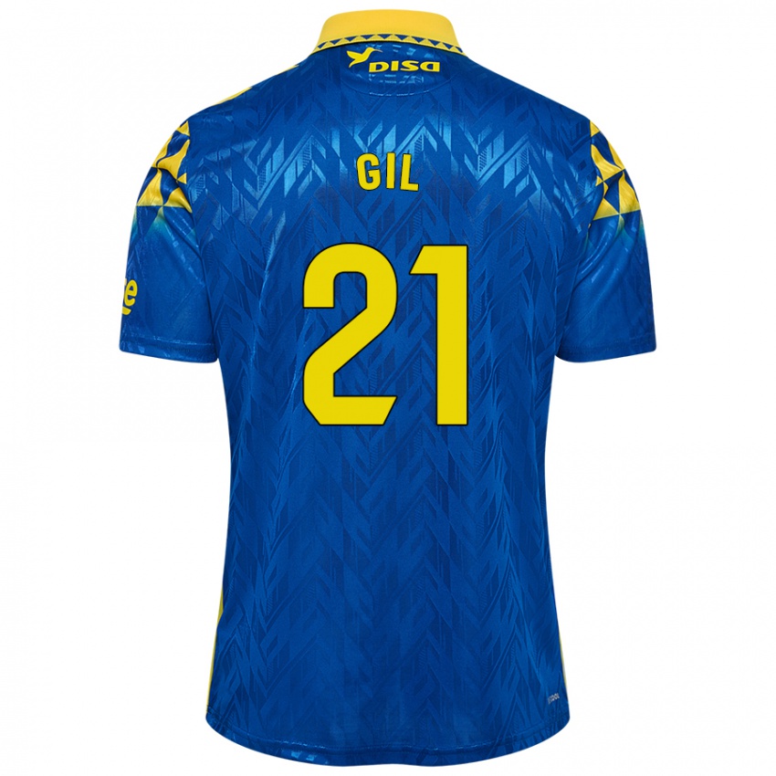 Niño Camiseta Iván Gil #21 Azul Amarillo 2ª Equipación 2024/25 La Camisa Argentina