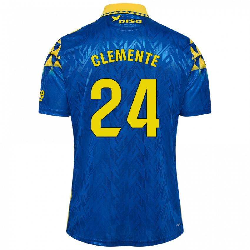 Niño Camiseta Enrique Clemente #24 Azul Amarillo 2ª Equipación 2024/25 La Camisa Argentina