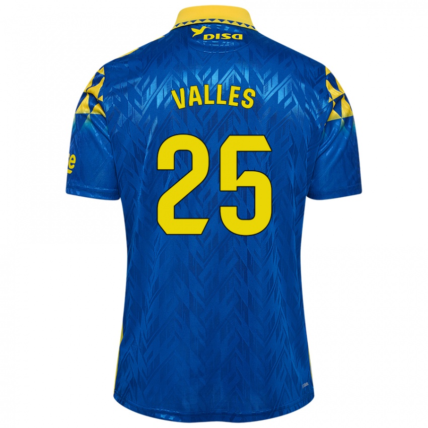 Niño Camiseta Álvaro Valles #25 Azul Amarillo 2ª Equipación 2024/25 La Camisa Argentina