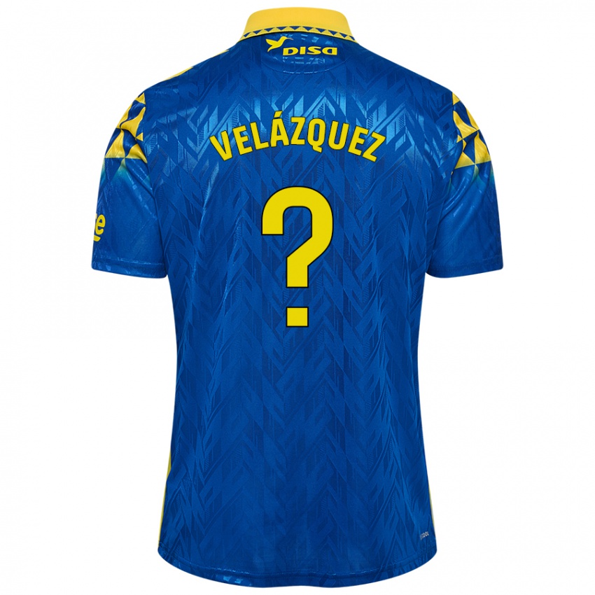 Niño Camiseta Brian Velázquez #0 Azul Amarillo 2ª Equipación 2024/25 La Camisa Argentina