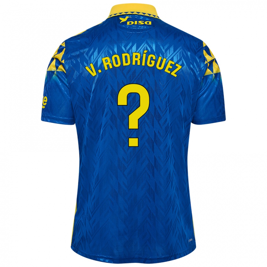 Niño Camiseta Carlos Vicente Rodríguez #0 Azul Amarillo 2ª Equipación 2024/25 La Camisa Argentina