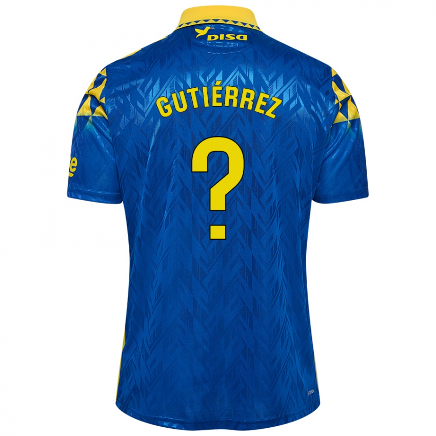 Niño Camiseta Marco Gutiérrez #0 Azul Amarillo 2ª Equipación 2024/25 La Camisa Argentina