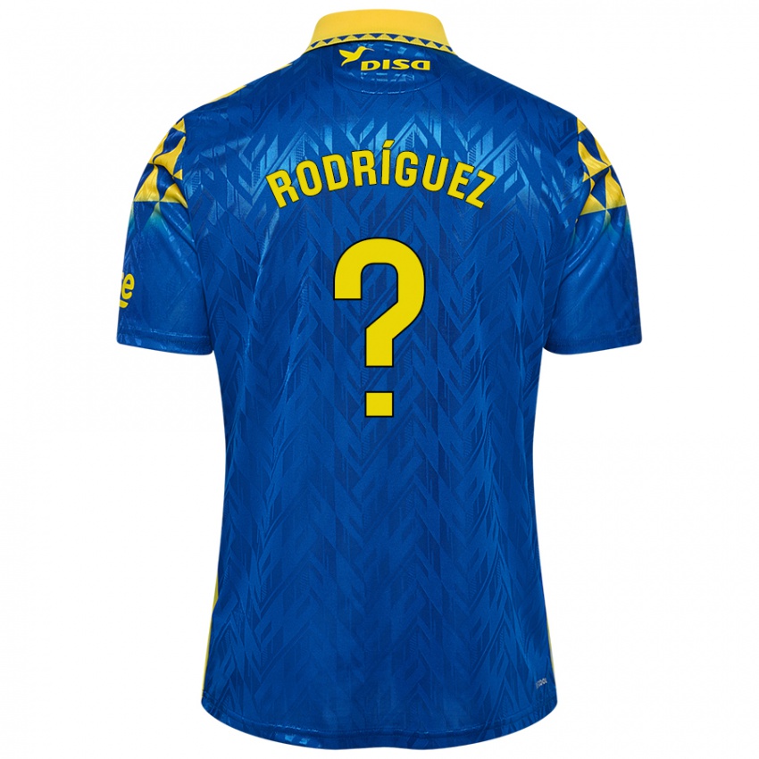 Niño Camiseta David Rodríguez #0 Azul Amarillo 2ª Equipación 2024/25 La Camisa Argentina