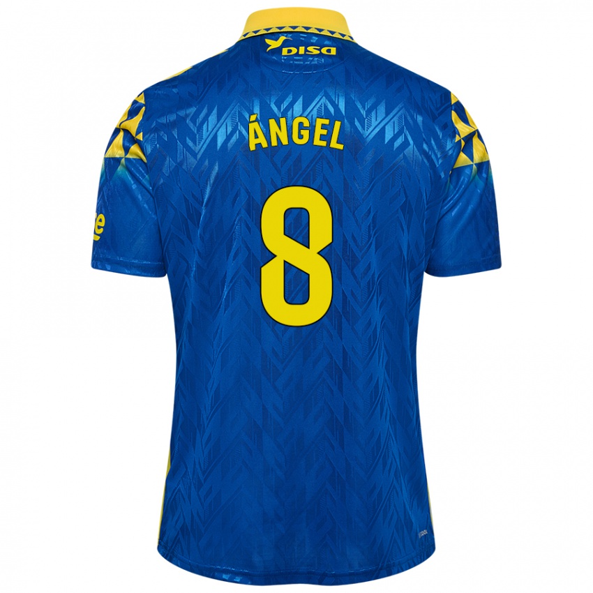 Niño Camiseta José Ángel #8 Azul Amarillo 2ª Equipación 2024/25 La Camisa Argentina