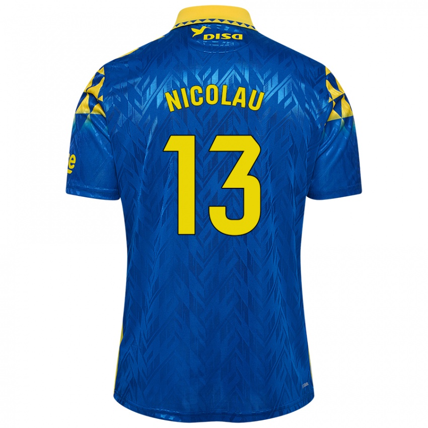 Niño Camiseta Nacho Nicolau #13 Azul Amarillo 2ª Equipación 2024/25 La Camisa Argentina