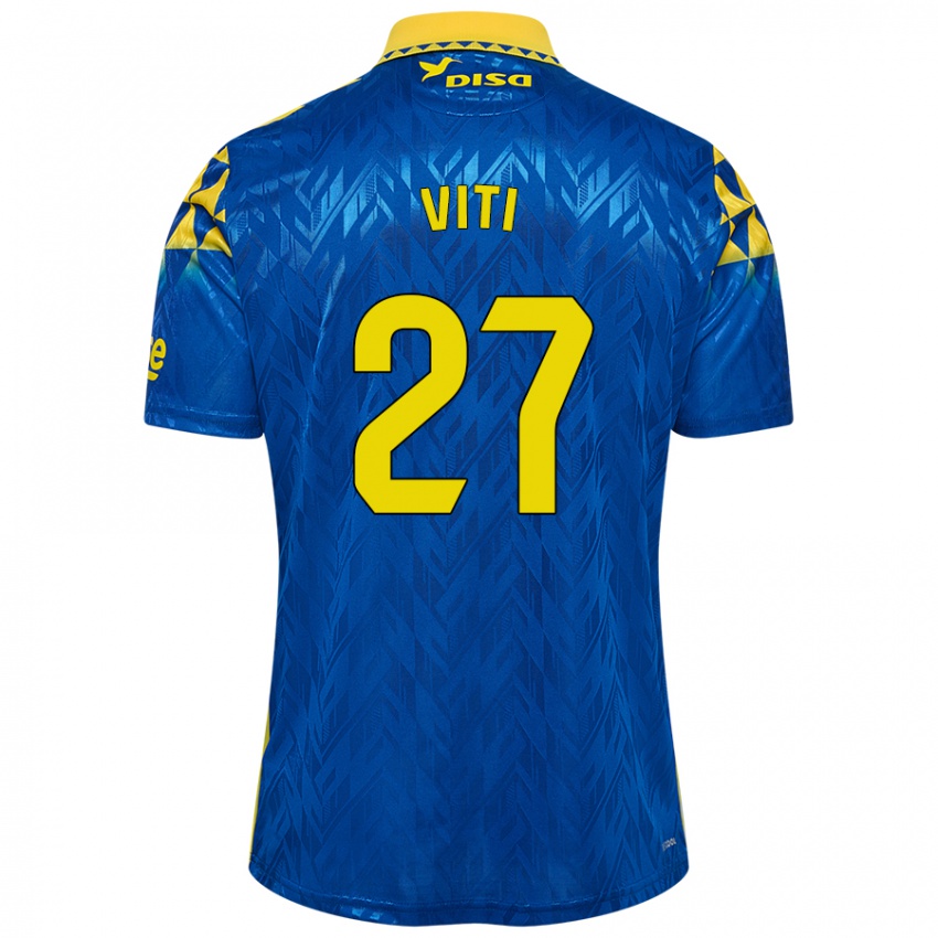 Niño Camiseta Viti #27 Azul Amarillo 2ª Equipación 2024/25 La Camisa Argentina