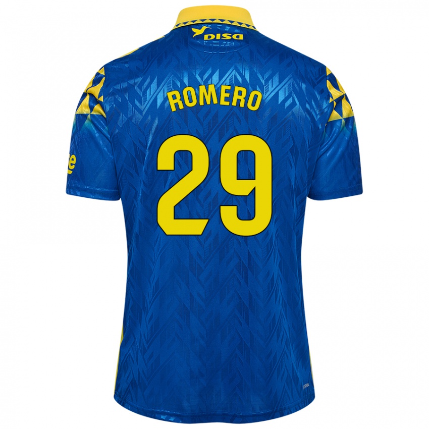 Niño Camiseta Elías Romero #29 Azul Amarillo 2ª Equipación 2024/25 La Camisa Argentina