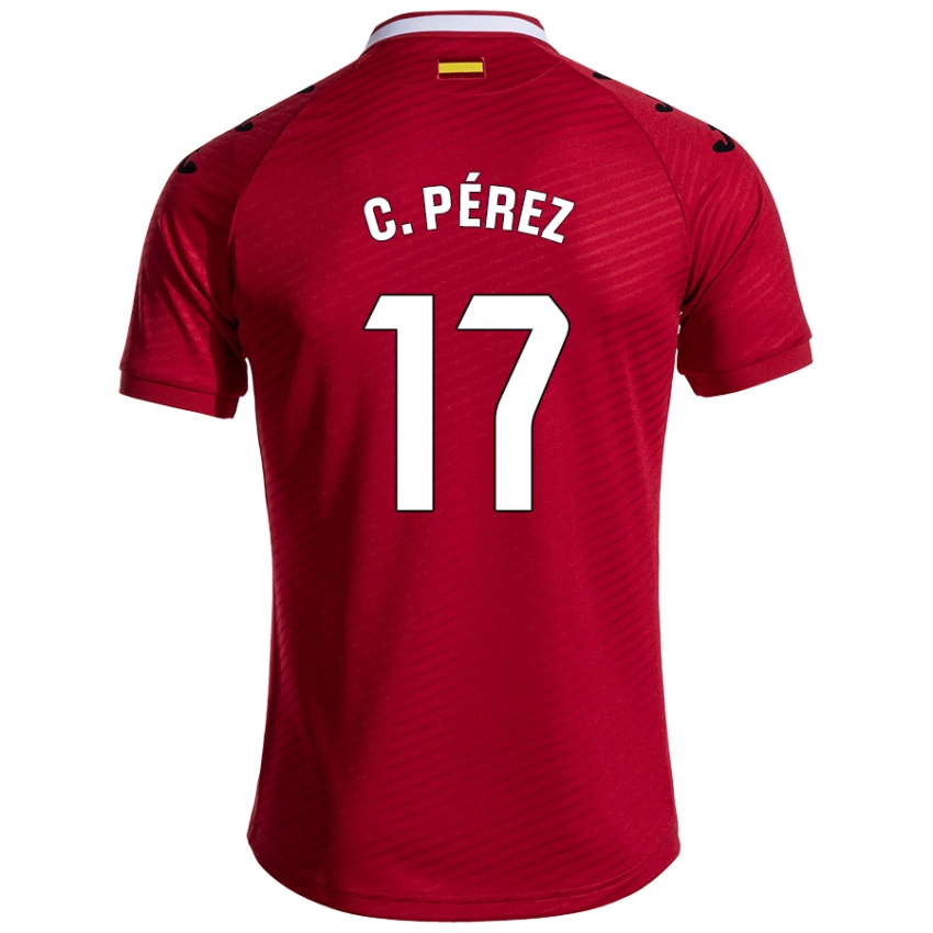 Niño Camiseta Carles Pérez #17 Rojo Oscuro 2ª Equipación 2024/25 La Camisa Argentina