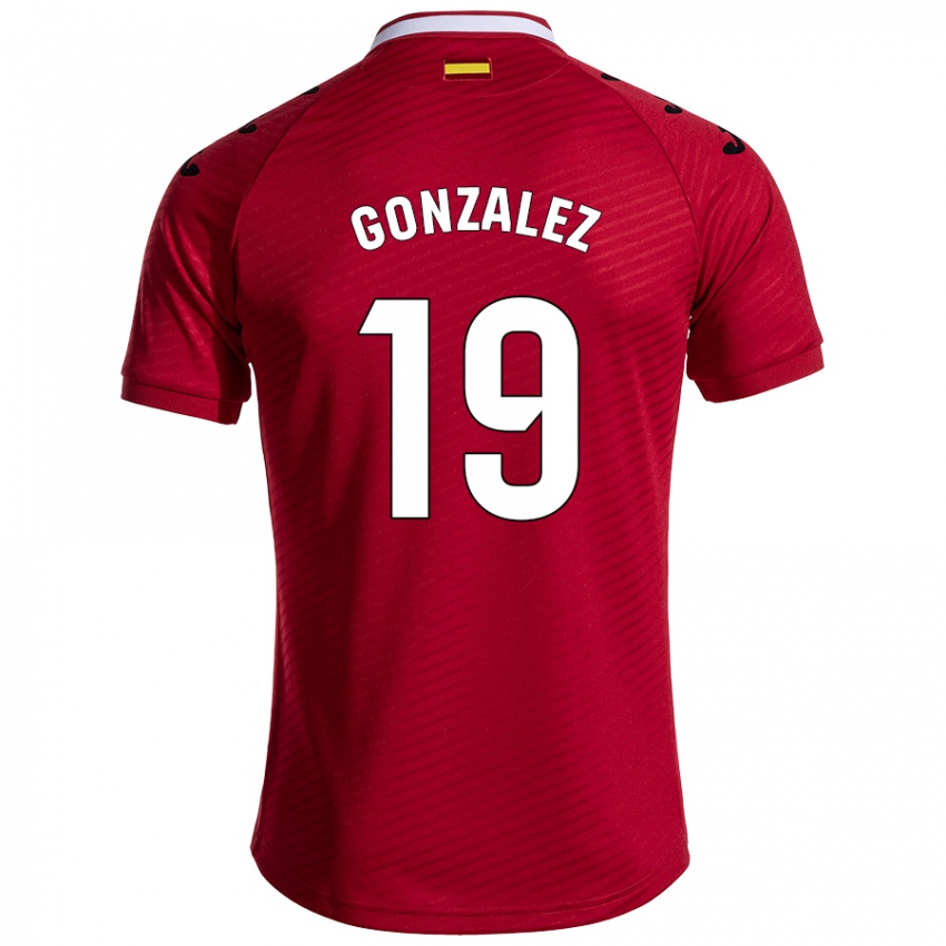 Niño Camiseta Peter Gonzalez #19 Rojo Oscuro 2ª Equipación 2024/25 La Camisa Argentina