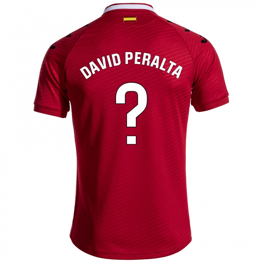 Niño Camiseta Juan David Peralta #0 Rojo Oscuro 2ª Equipación 2024/25 La Camisa Argentina