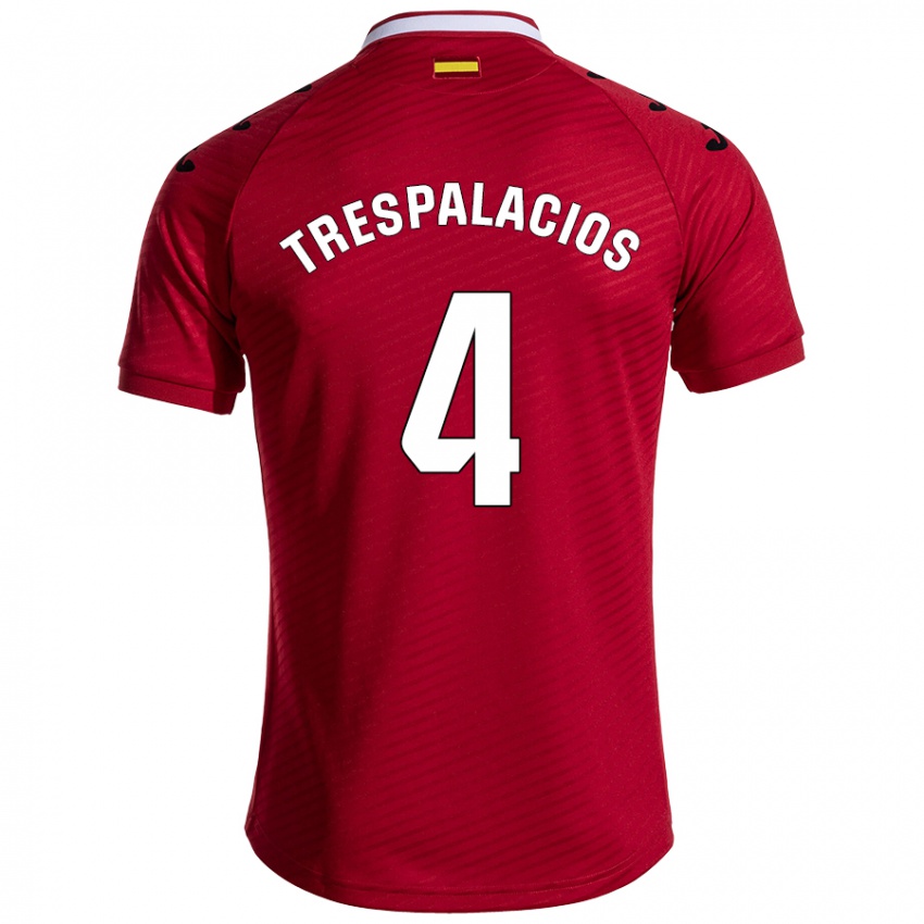 Niño Camiseta Adrián Trespalacios #4 Rojo Oscuro 2ª Equipación 2024/25 La Camisa Argentina