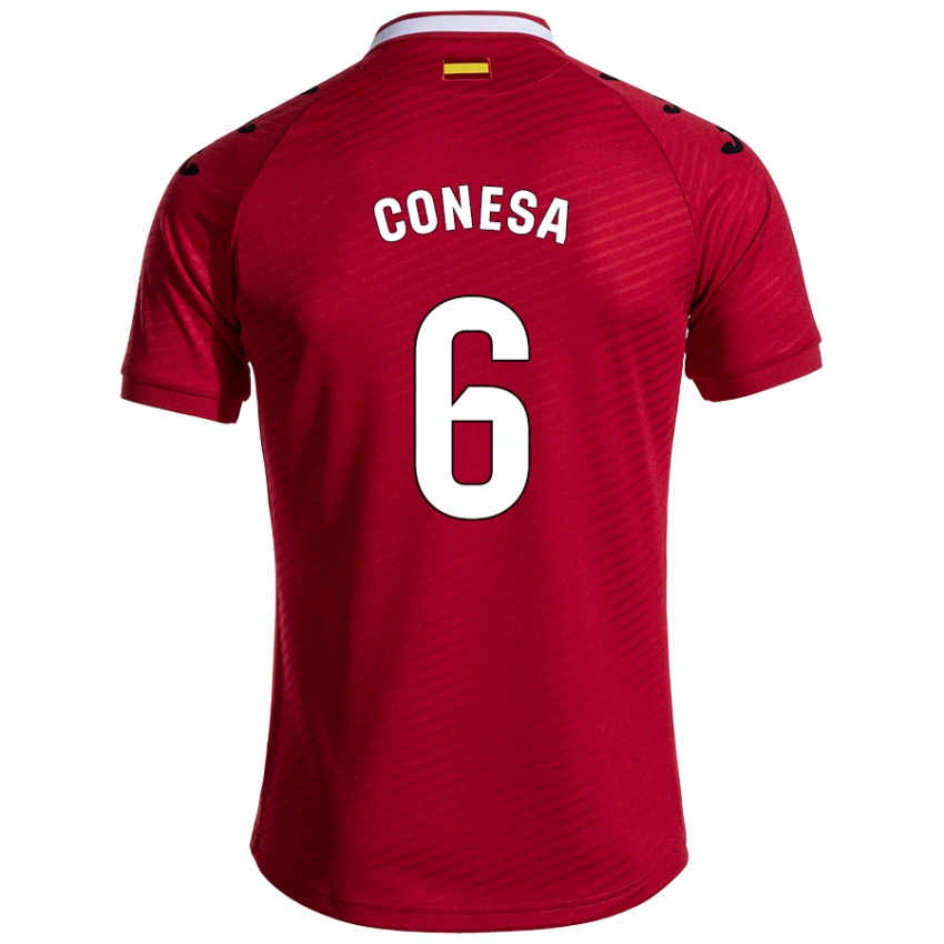 Niño Camiseta Nico Conesa #6 Rojo Oscuro 2ª Equipación 2024/25 La Camisa Argentina