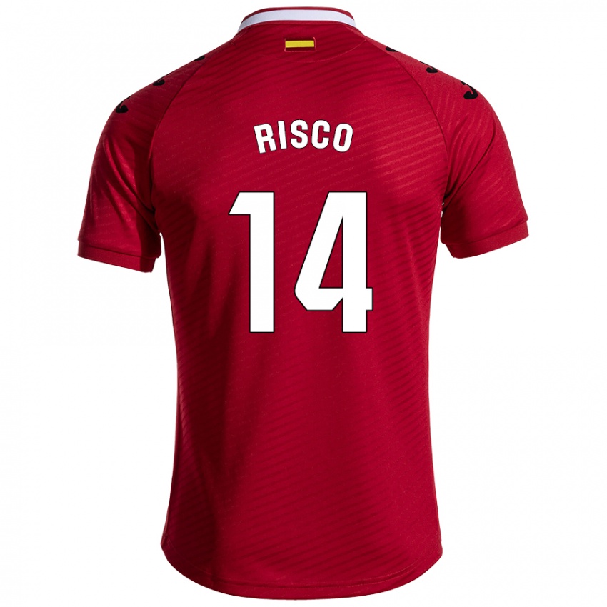 Niño Camiseta Alberto Risco #14 Rojo Oscuro 2ª Equipación 2024/25 La Camisa Argentina