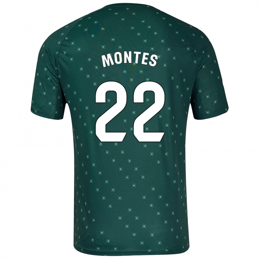 Niño Camiseta César Montes #22 Verde Oscuro 2ª Equipación 2024/25 La Camisa Argentina