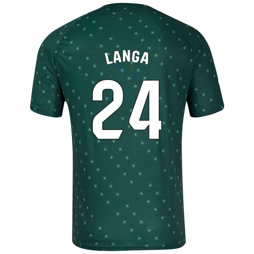 Niño Camiseta Bruno Langa #24 Verde Oscuro 2ª Equipación 2024/25 La Camisa Argentina