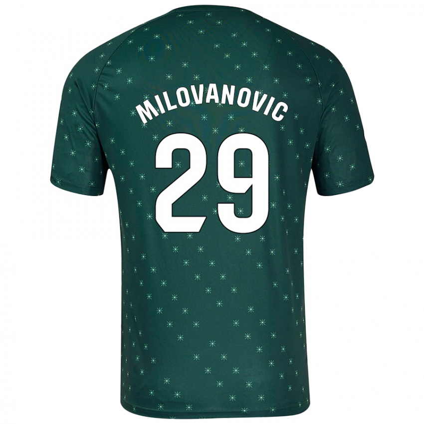 Niño Camiseta Marko Milovanovic #29 Verde Oscuro 2ª Equipación 2024/25 La Camisa Argentina