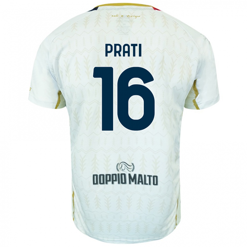 Niño Camiseta Matteo Prati #16 Blanco 2ª Equipación 2024/25 La Camisa Argentina