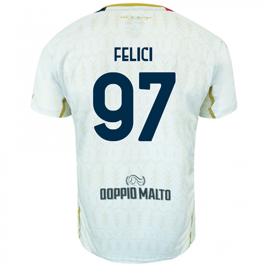 Niño Camiseta Mattia Felici #97 Blanco 2ª Equipación 2024/25 La Camisa Argentina