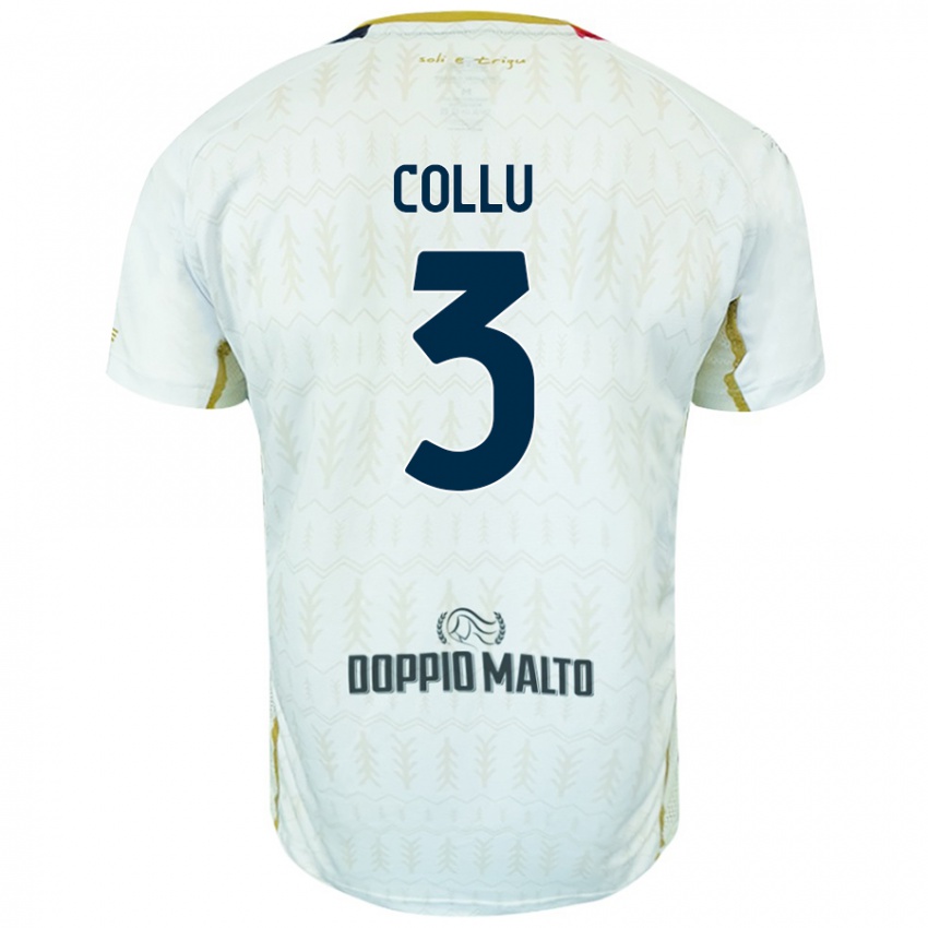 Niño Camiseta Davide Collu #3 Blanco 2ª Equipación 2024/25 La Camisa Argentina