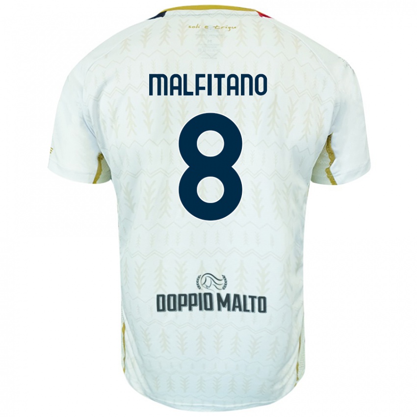 Niño Camiseta Roberto Malfitano #8 Blanco 2ª Equipación 2024/25 La Camisa Argentina