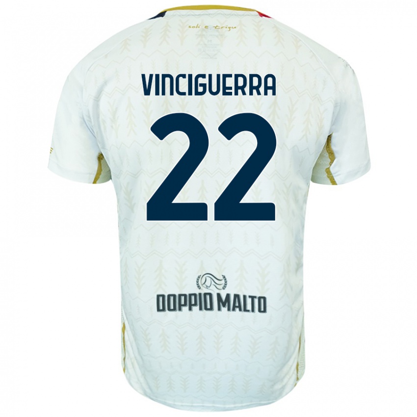 Niño Camiseta Alessandro Vinciguerra #22 Blanco 2ª Equipación 2024/25 La Camisa Argentina