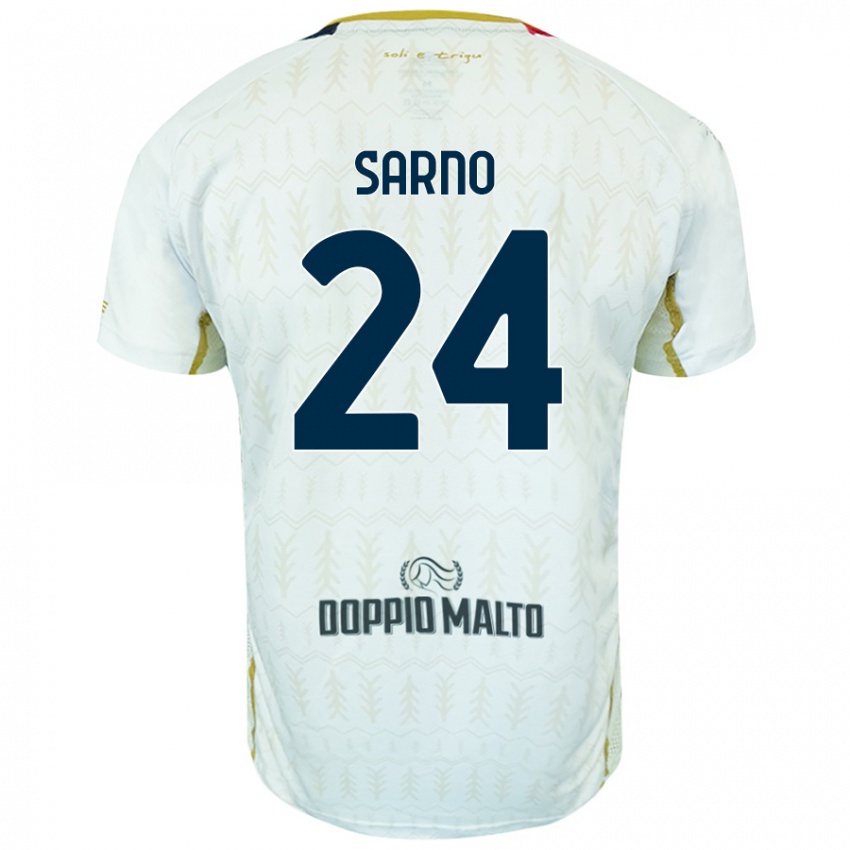 Niño Camiseta Vincenzo Sarno #24 Blanco 2ª Equipación 2024/25 La Camisa Argentina