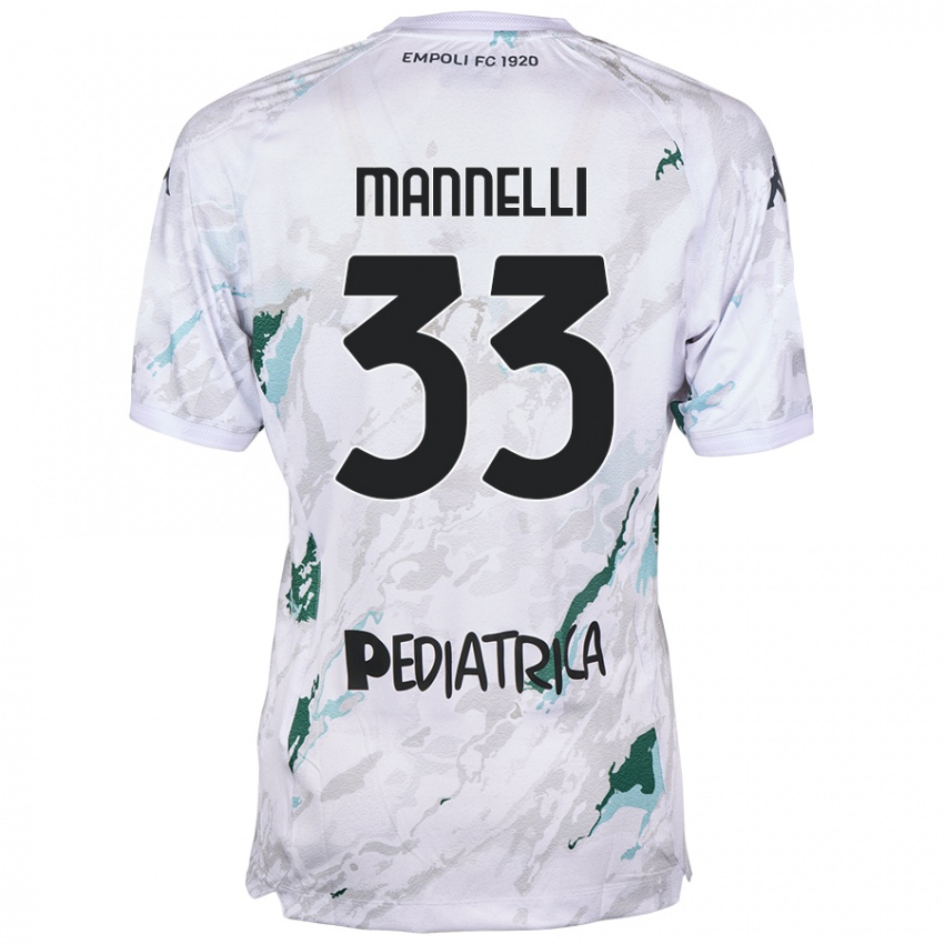 Niño Camiseta Matteo Mannelli #33 Gris 2ª Equipación 2024/25 La Camisa Argentina