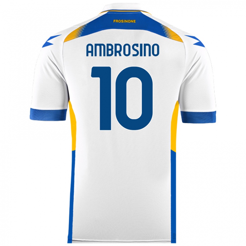 Niño Camiseta Giuseppe Ambrosino #10 Blanco 2ª Equipación 2024/25 La Camisa Argentina