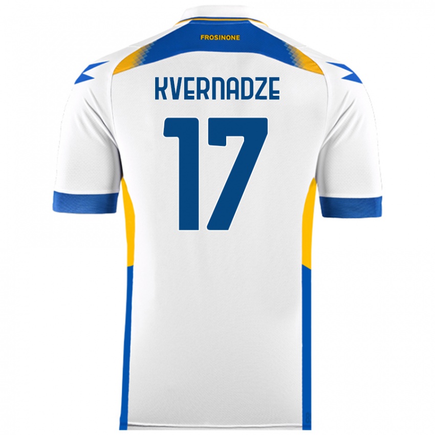 Niño Camiseta Giorgi Kvernadze #17 Blanco 2ª Equipación 2024/25 La Camisa Argentina