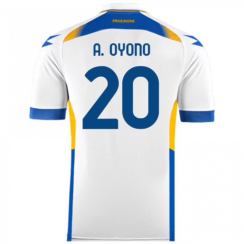 Niño Camiseta Anthony Oyono #20 Blanco 2ª Equipación 2024/25 La Camisa Argentina