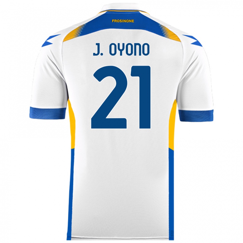 Niño Camiseta Jérémy Oyono #21 Blanco 2ª Equipación 2024/25 La Camisa Argentina