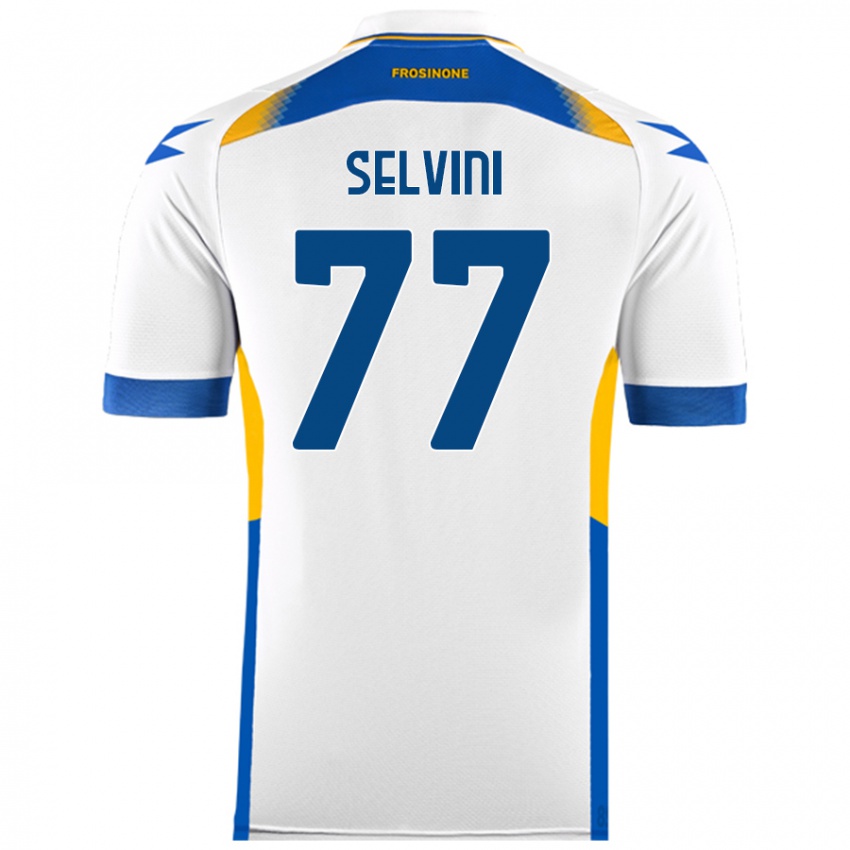 Niño Camiseta Alessandro Selvini #77 Blanco 2ª Equipación 2024/25 La Camisa Argentina