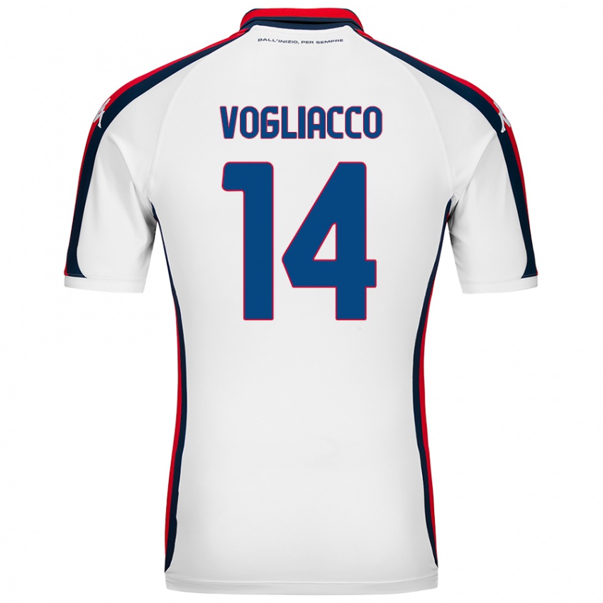 Niño Camiseta Alessandro Vogliacco #14 Blanco 2ª Equipación 2024/25 La Camisa Argentina