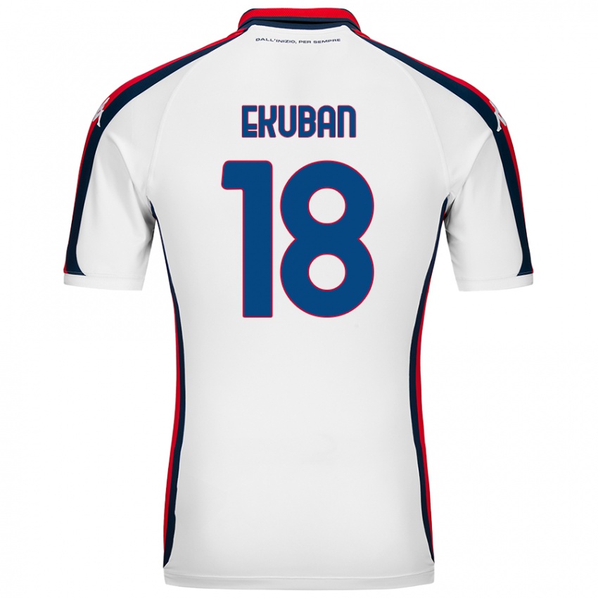 Niño Camiseta Caleb Ekuban #18 Blanco 2ª Equipación 2024/25 La Camisa Argentina