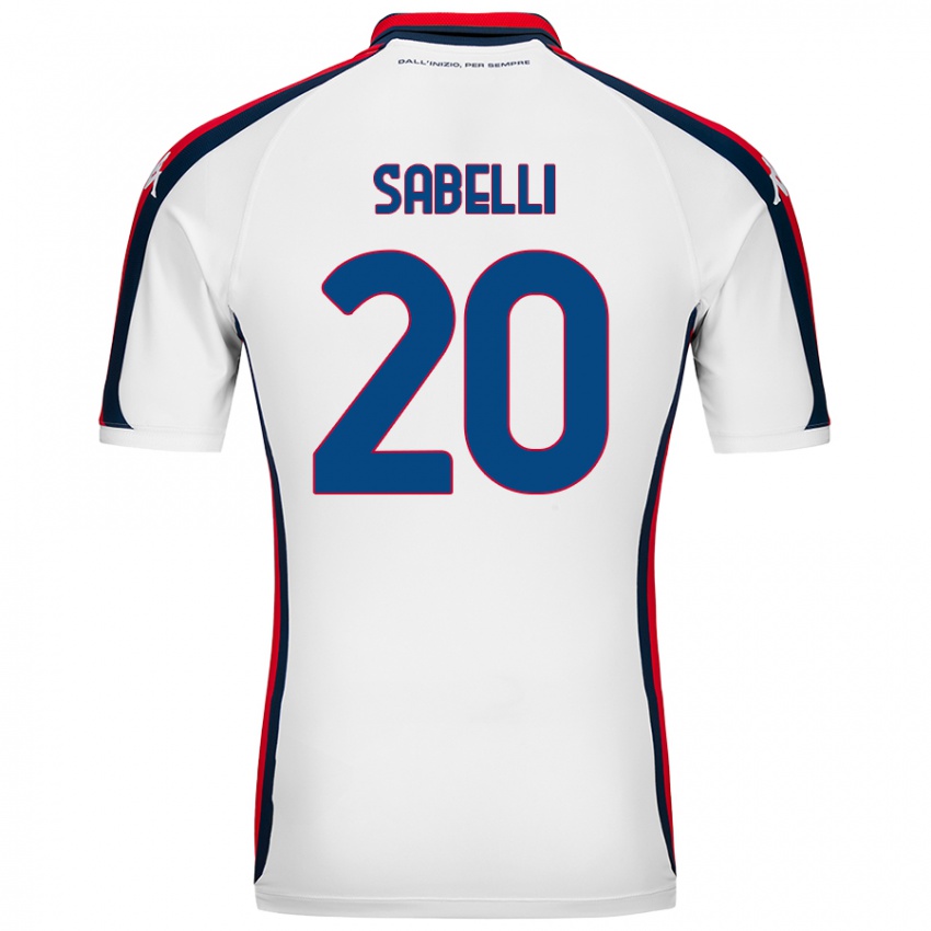 Niño Camiseta Stefano Sabelli #20 Blanco 2ª Equipación 2024/25 La Camisa Argentina