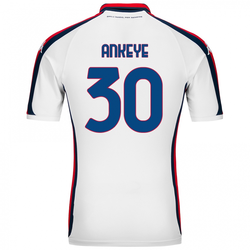 Niño Camiseta David Ankeye #30 Blanco 2ª Equipación 2024/25 La Camisa Argentina