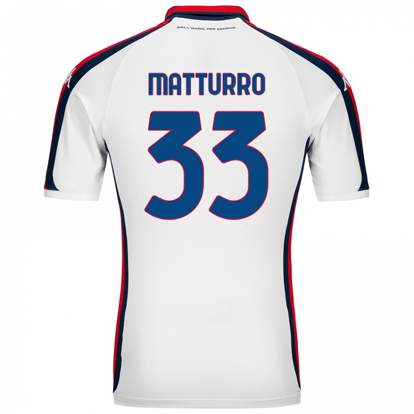 Niño Camiseta Alan Matturro #33 Blanco 2ª Equipación 2024/25 La Camisa Argentina