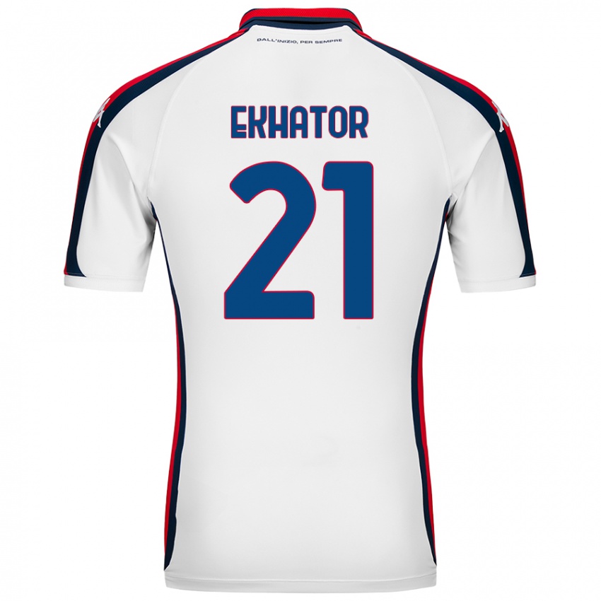 Niño Camiseta Jeff Ekhator #21 Blanco 2ª Equipación 2024/25 La Camisa Argentina