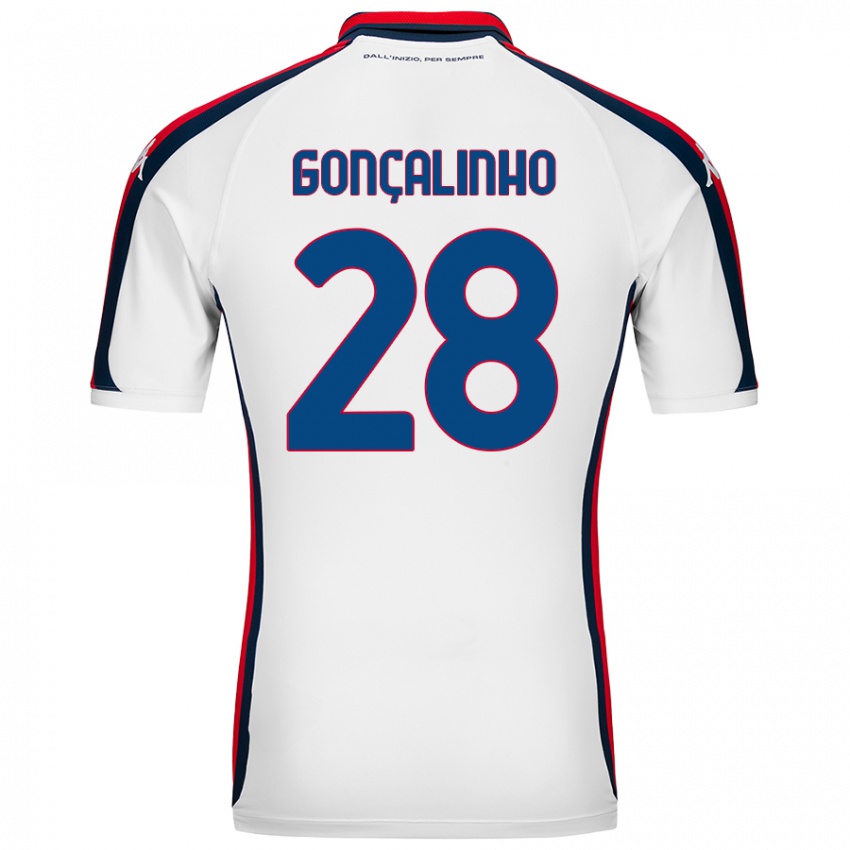 Niño Camiseta João Gonçalinho #28 Blanco 2ª Equipación 2024/25 La Camisa Argentina