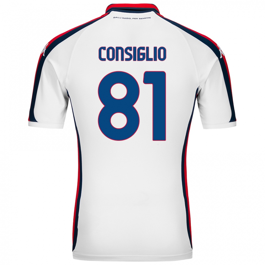 Niño Camiseta Leonardo Consiglio #81 Blanco 2ª Equipación 2024/25 La Camisa Argentina