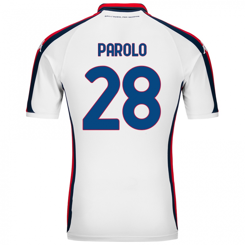 Niño Camiseta Lucrezia Parolo #28 Blanco 2ª Equipación 2024/25 La Camisa Argentina