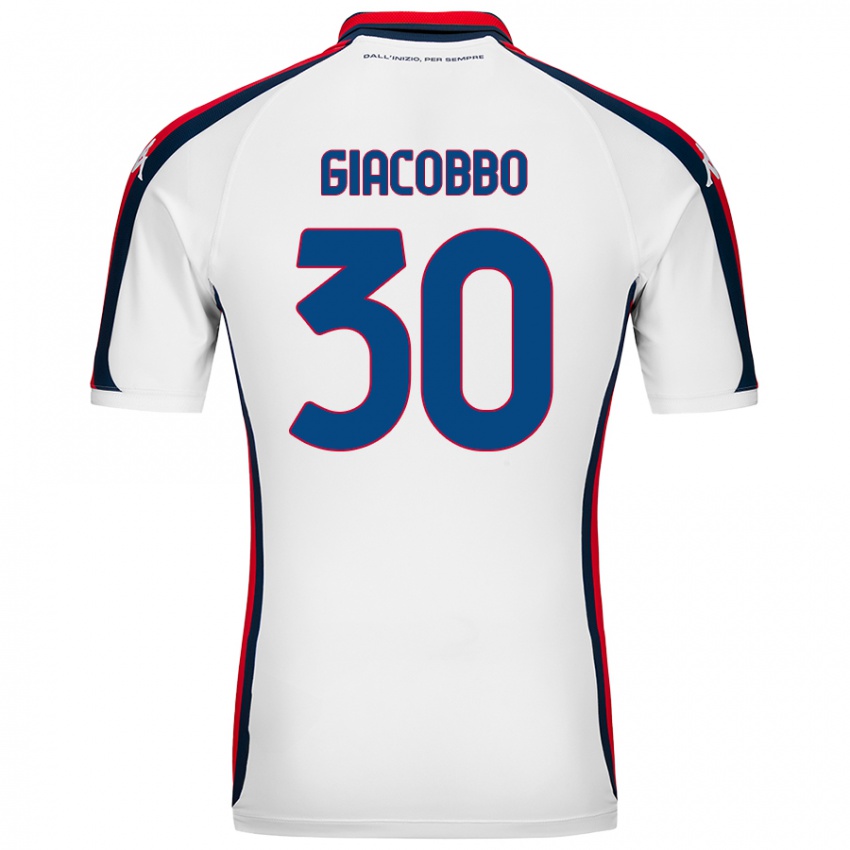 Niño Camiseta Giulia Giacobbo #30 Blanco 2ª Equipación 2024/25 La Camisa Argentina