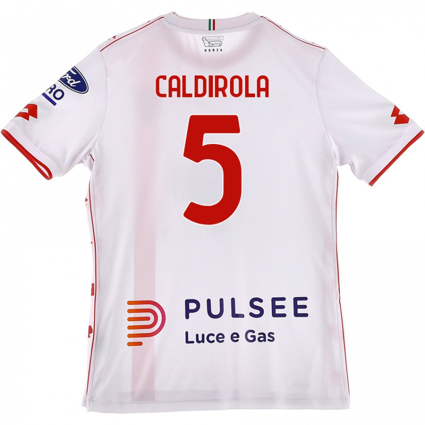 Niño Camiseta Luca Caldirola #5 Blanco Rojo 2ª Equipación 2024/25 La Camisa Argentina