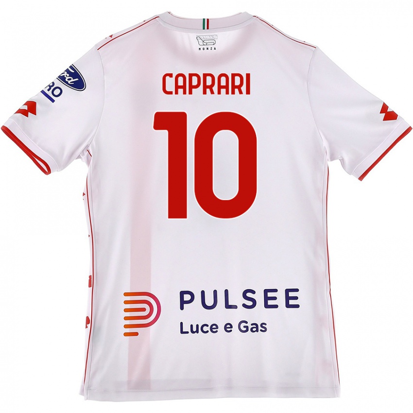 Niño Camiseta Gianluca Caprari #10 Blanco Rojo 2ª Equipación 2024/25 La Camisa Argentina