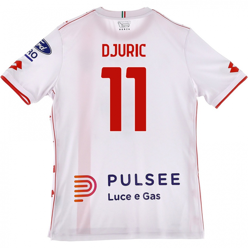 Niño Camiseta Milan Djuric #11 Blanco Rojo 2ª Equipación 2024/25 La Camisa Argentina