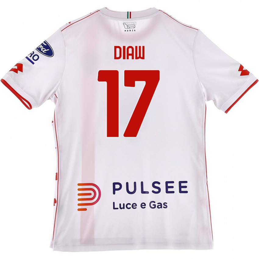 Niño Camiseta Davide Diaw #17 Blanco Rojo 2ª Equipación 2024/25 La Camisa Argentina