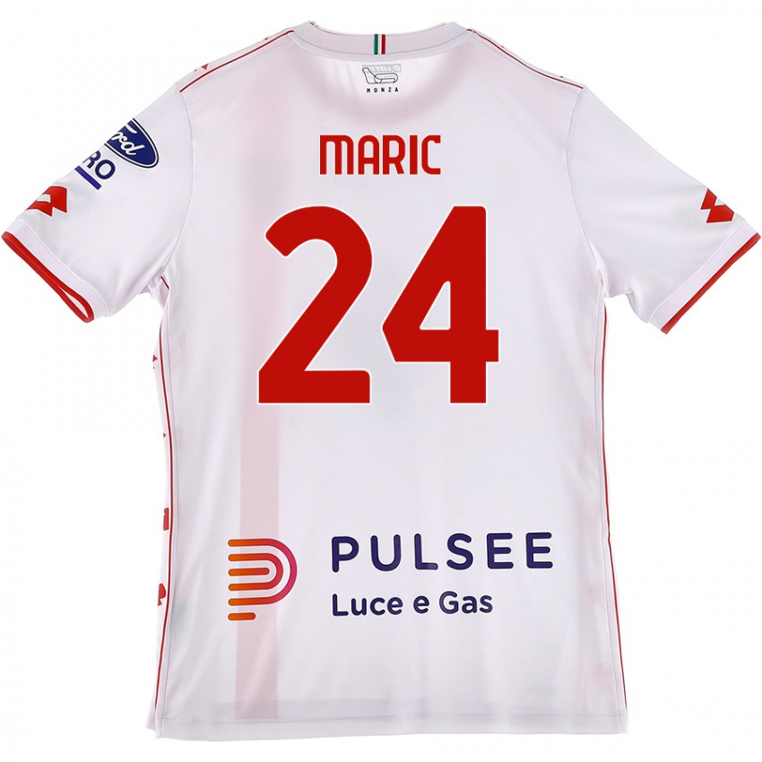 Niño Camiseta Mirko Maric #24 Blanco Rojo 2ª Equipación 2024/25 La Camisa Argentina